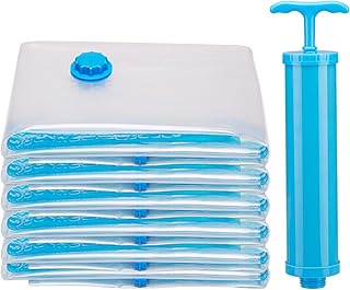 Heavy-Duty Vacuum Sealed Clothing Bags (6 Jumbo) - Extra Thick 100% Leakproof Design for Winter Coats Blankets Storage, Du...