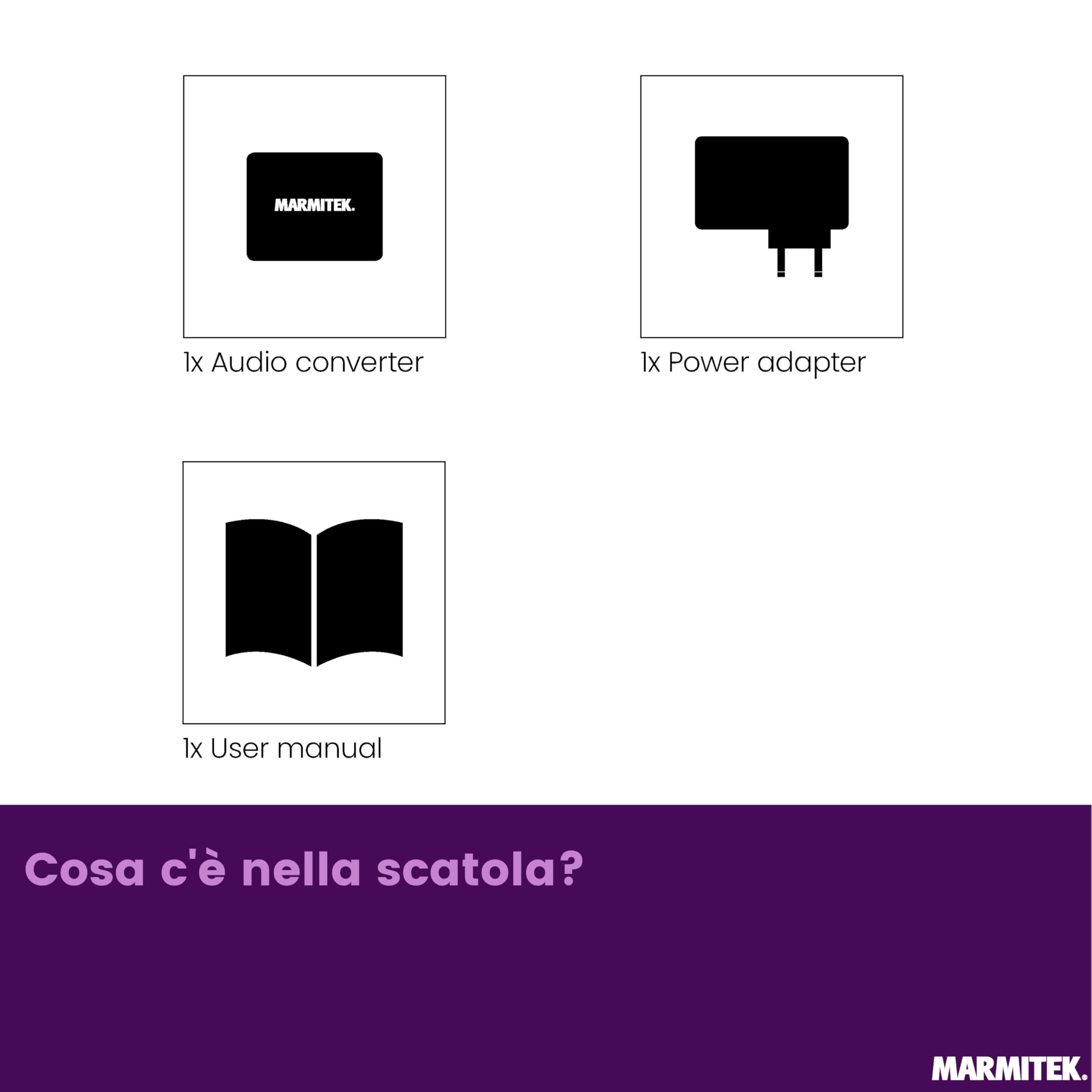 Convertitore Audio da Ottico a Coassiale - Marmitek Connect TC22 - Convertitore Audio - Da Coassiale a Toslink - A due Vie - Dolby 5.1 - Stereo PCM - Entrambe le Uscite Attive Contemporaneamente