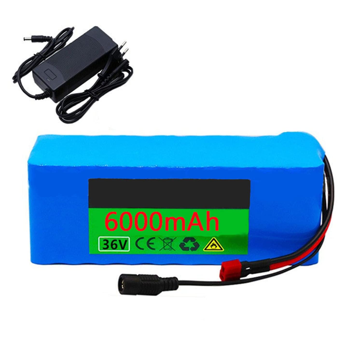XYLUAKY 36V 6000Mah E-Bike Li-Ion Battery, with BMS Board And 42V 2A Charger, for 200W 350W 500W Electric Bicycle Scooter Motor