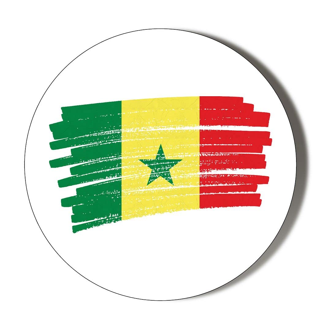 Gift Insanity White Sketchy Flag Design Senegal Medium 45Mm Round Fridge Magnet