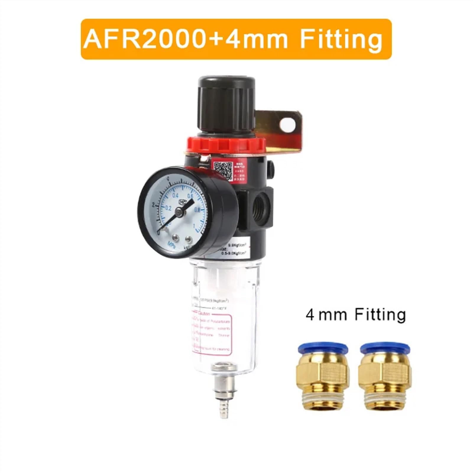 AFR2000 filtr pneumatyczny urządzenie do uzdatniania powietrza, regulator ciśnienia, przełącznik do sprężarki powietrza, filtr wilgoci, separator oleju (AFR-2000 z PC-4)