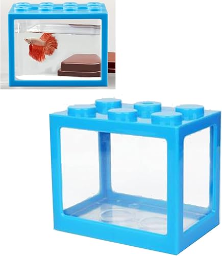 Miniatura 5 de BEIJIALY Tanque de peces pequeño Betta, acuario portátil de acrílico transparente a prueba de explosiones, tanque de peces en miniatura, tanque de