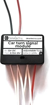 Deselectra التحديثية LED 5 خطوات متتابعة وحدة فلاش الموقت سيارة بدوره إشارة ضوء كيت