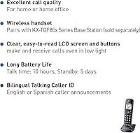 Vista 2 de Panasonic Accesorio de extensión de teléfono inalámbrico para conectar a la estación base expandible - KX-TGFA85B (negro)