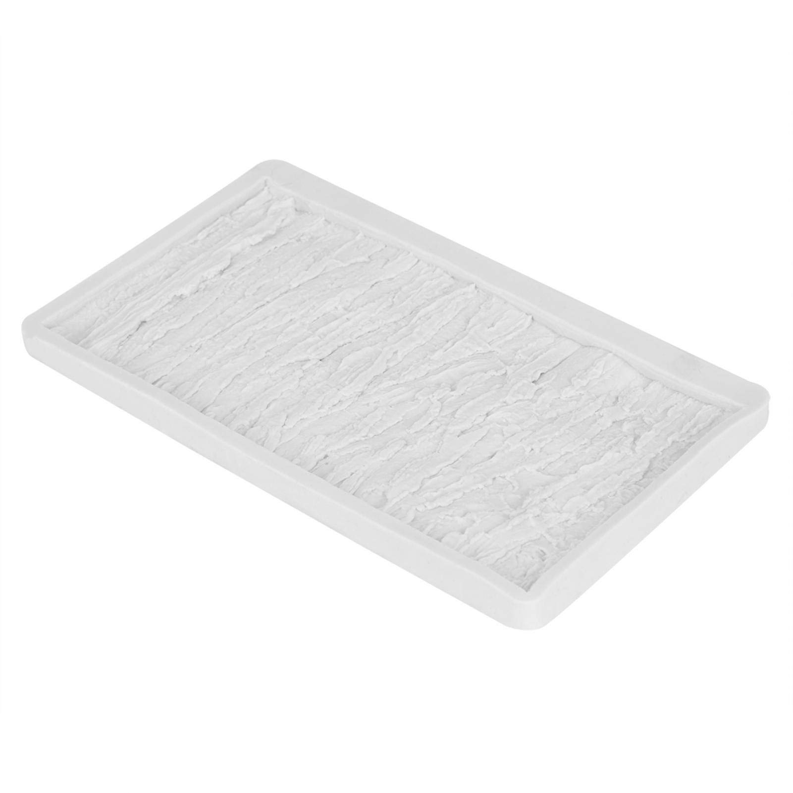Fdit Silicone Mold Fondant Mold Tree Bark Shaped Cake Decorating Fondant Cakes Mould Home Baking Tool, White