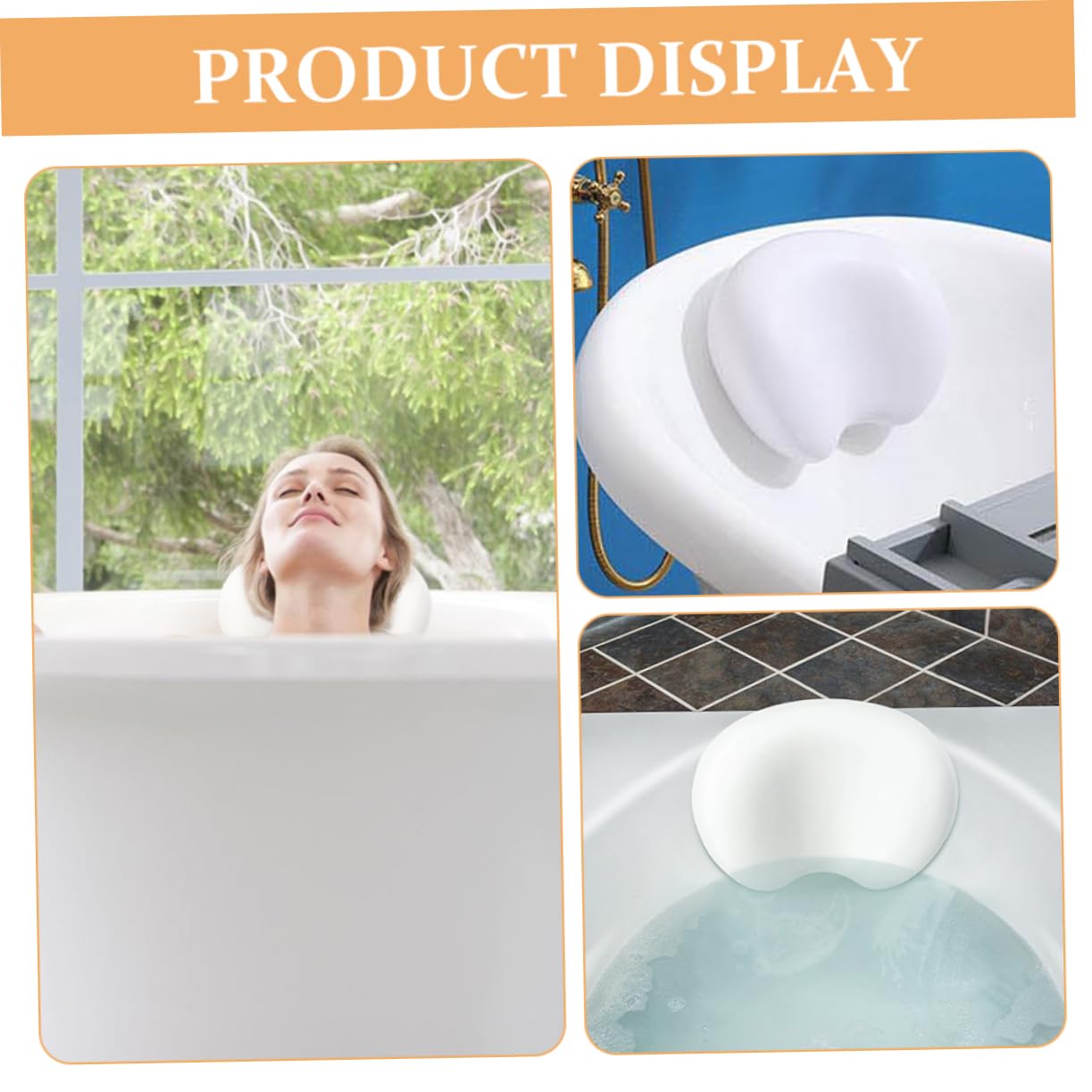 Almohada de Bañera Ventosa de PU para Cabeza y Cuello