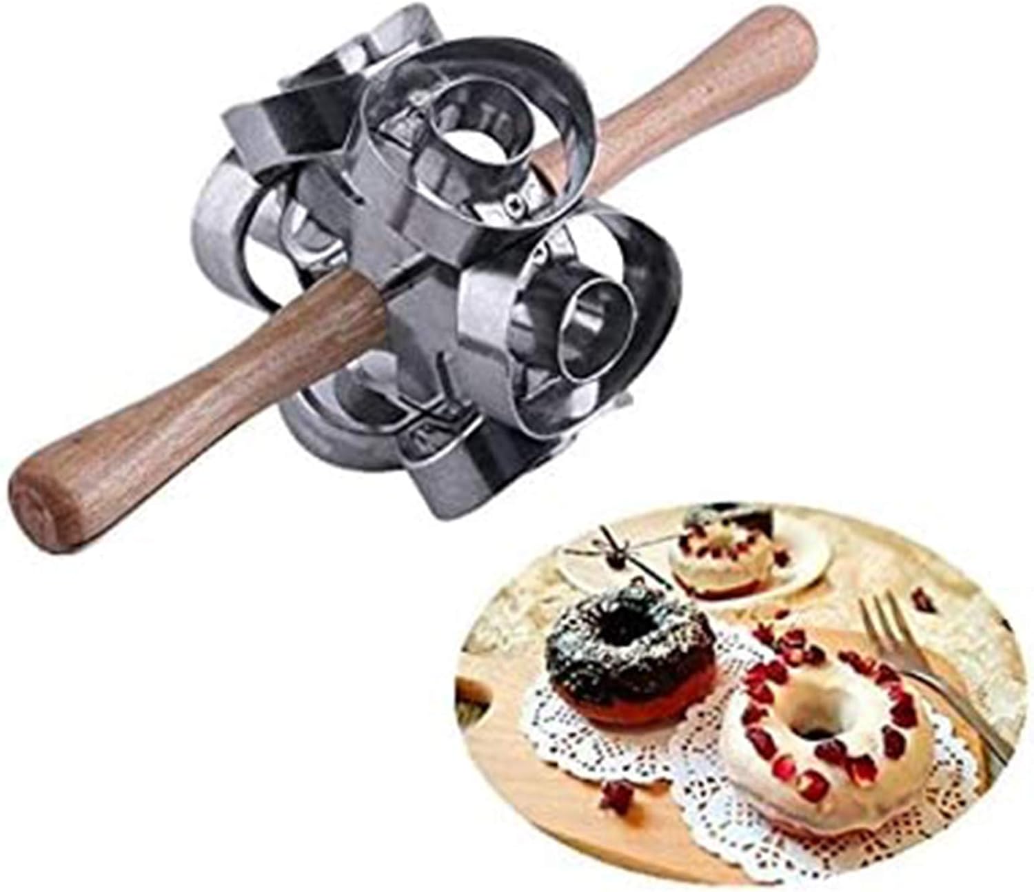 FCOZM Metal Revolving Donut Cutter Maker Machine Mold