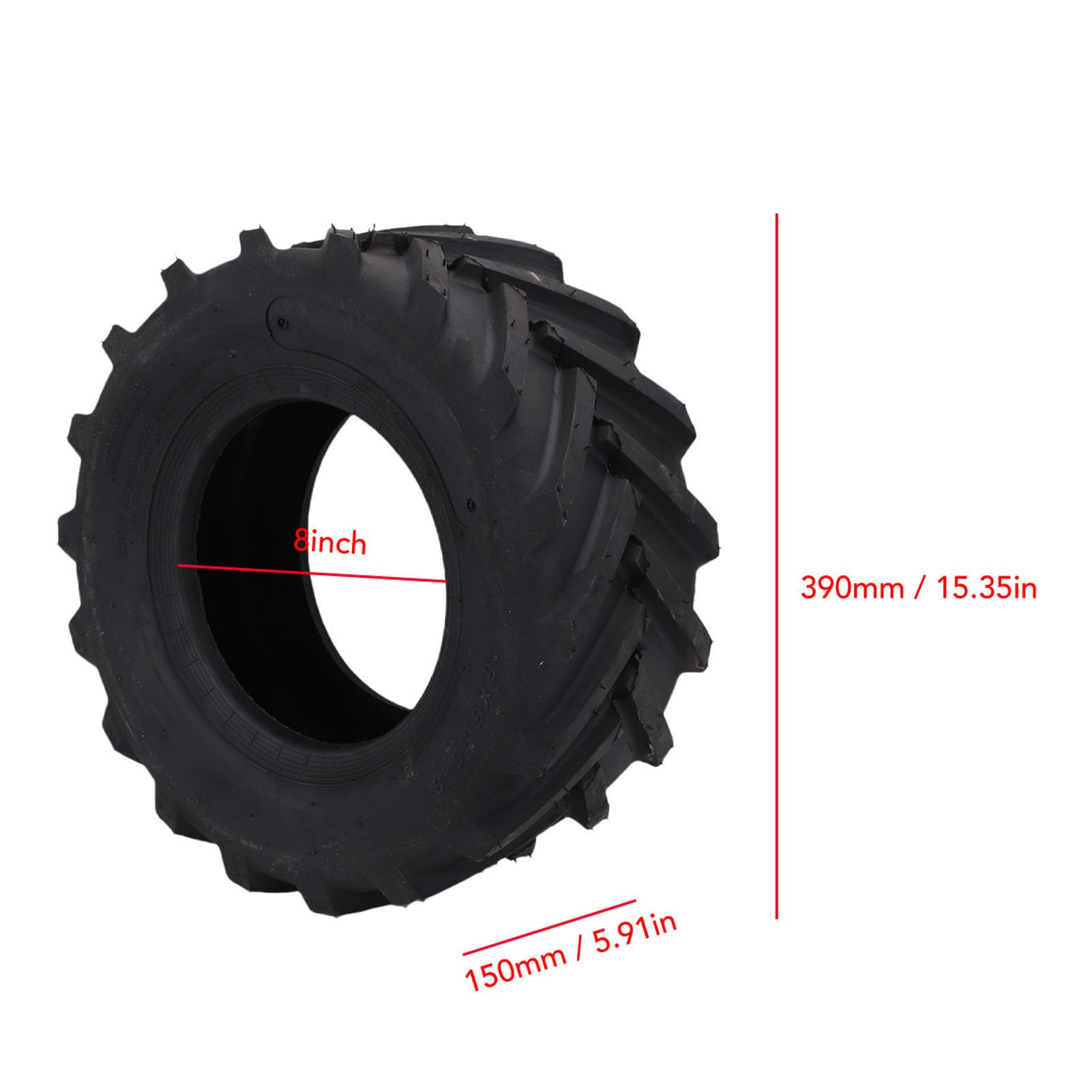 Akozon Neumático sin Cámara 16x6,50-8, Alta Tracción, Neumático para Tractor Agrícola, Cortacésped, ATV, Cultivadores