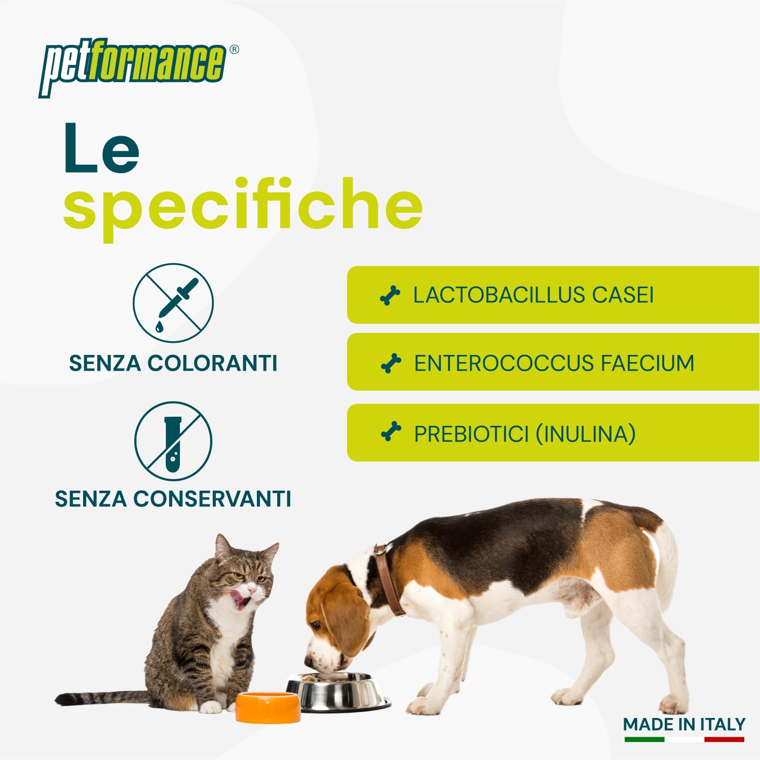 PETFORMANCE Fermentiflora – Probiotico, Prebiotico e Postbiotico per Cani e Gatti - Fermenti Lattici con Funzione Digestiva per la Flora Intestinale - 30 Compresse Appetibili