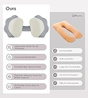 Vista 9 de Almohadas de embarazo de espuma viscoelástica para dormir, almohada de maternidad para dormir de lado, soporte para espalda y vientre, almohada