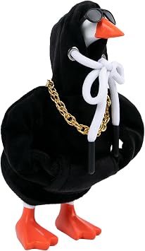 3 Pcs Desk Goose Outfits Set, Black Hoodie Glasses Chain for 7 Inch Desktop Goose, 7 Inches Mini Desk Geese Clothes Costume