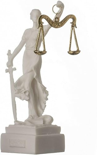 Miniatura 5 de Figura de estatua de la diosa griega Themis, figura ciega de abogada de justicia, regalo con base cuadrada