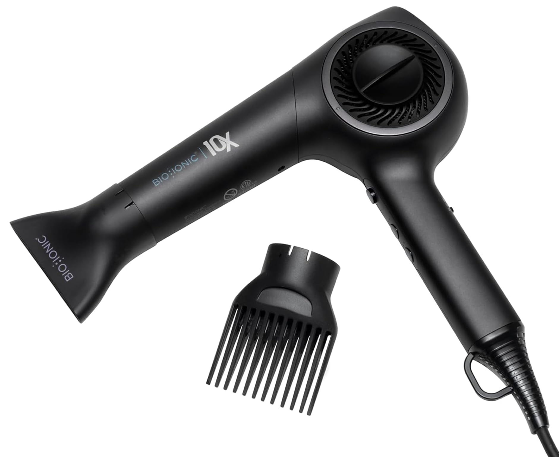 Photo 1 of Bio Ionic 10X Ultralight Speed Hair Dryer, Blow Dryer with Adjustable Heat & Speed, Memory Function, Professional Hair Styling Tool for Fast, Frizz-Free Hairstyles, Black
