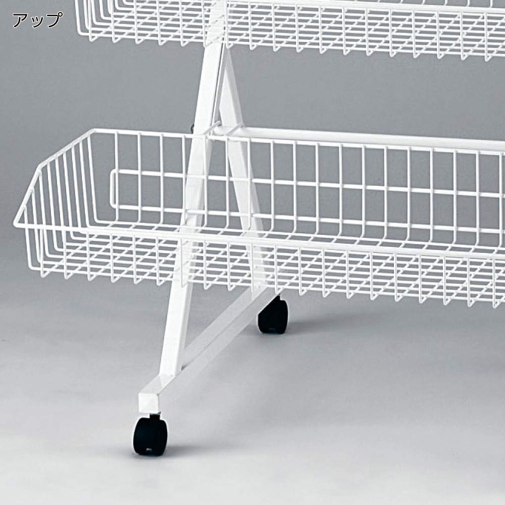 ホワイト　イベントワゴン　カート型　什器 ハコマルシェワゴン ホワイト