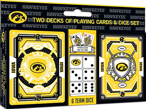 Image of MasterPieces Game Day - NCAA Iowa Hawkeyes 2-Pack Playing Cards & Dice Pack - Officially Licensed Set for Adults and Family
