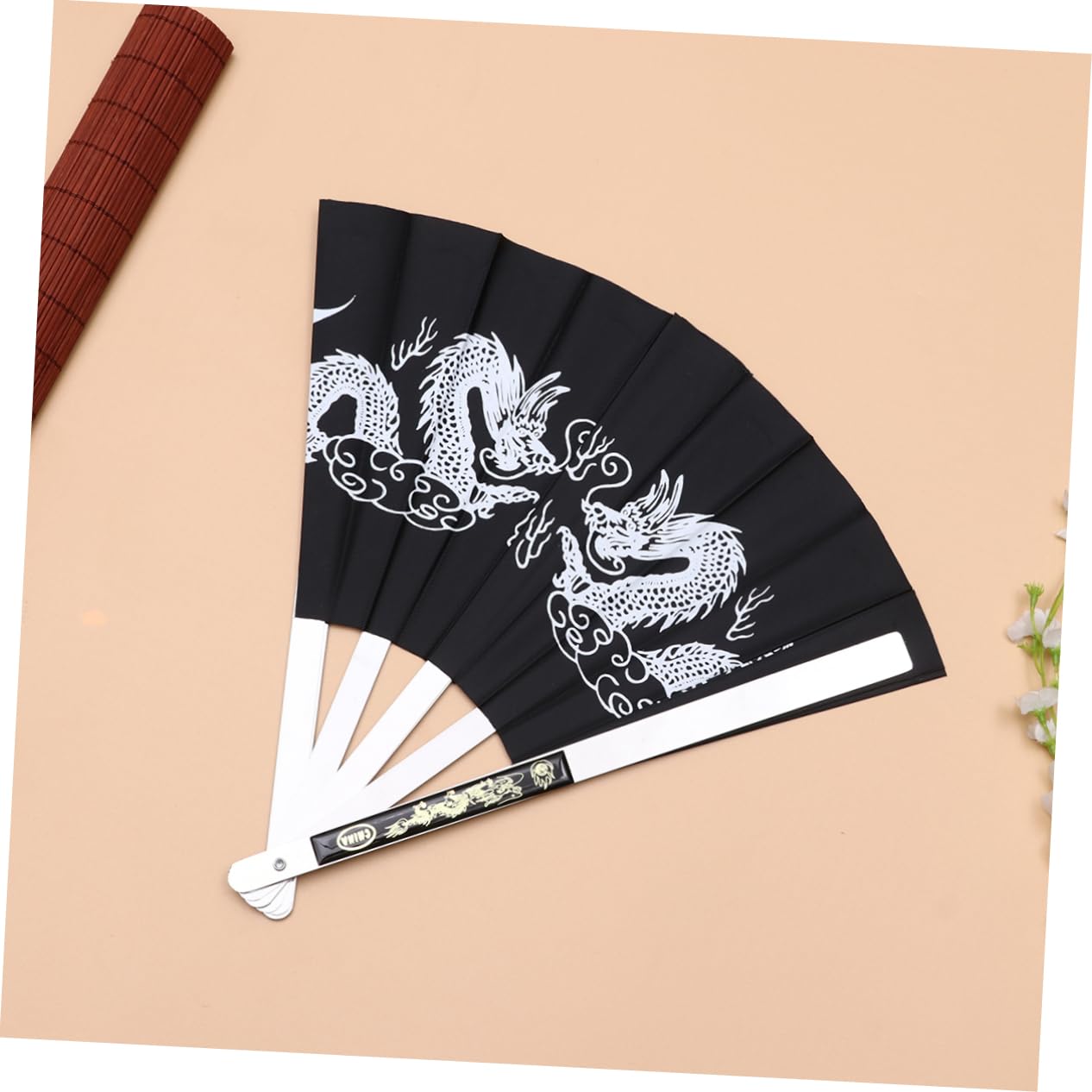 Faltbarer Handfächer aus Edelstahl und Polyester Tragbar und Poliert für Fitness Kung Fu und Tanzübungen im Chinesischen Stil