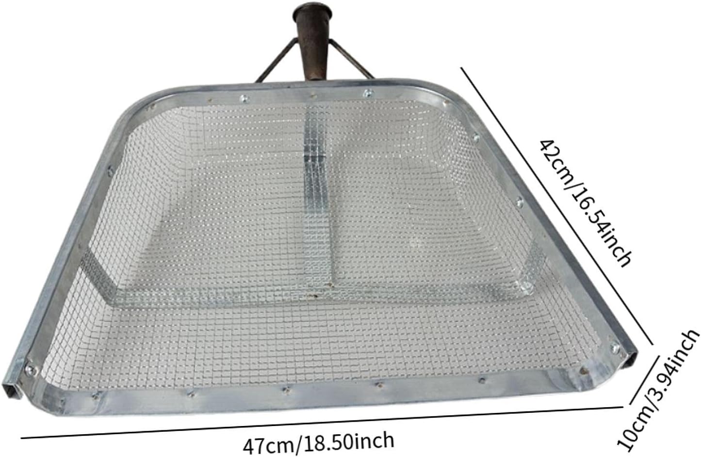 Sieve Trowel Metal Mesh Screen Practical Agricultural Sifting Trowel for Dates Chestnut Herbal Gravels, 0.8cm Mesh