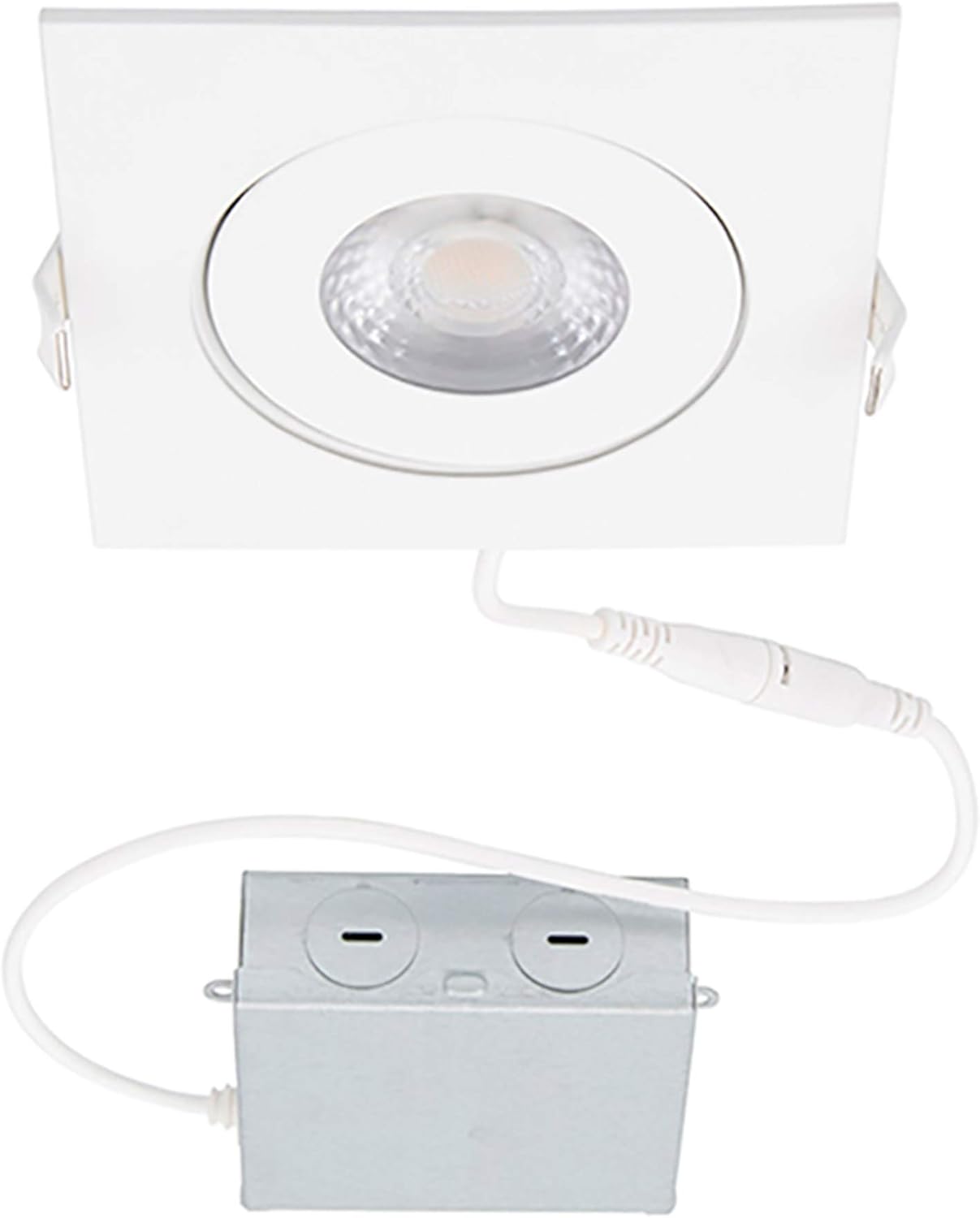 WAC Lighting, Lotos 4in LED Square Adjustable Recessed Kit 3000K in White
