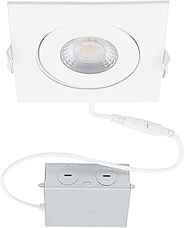 WAC Lighting, Lotos 4in LED Square Adjustable Recessed Kit 3000K in White