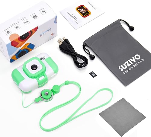 Miniatura 7 de SUZIYO Cámara de video para niños, los mejores regalos de Navidad para niños, videocámara digital selfie 1080P doble lente 2.4 pulgadas HD para