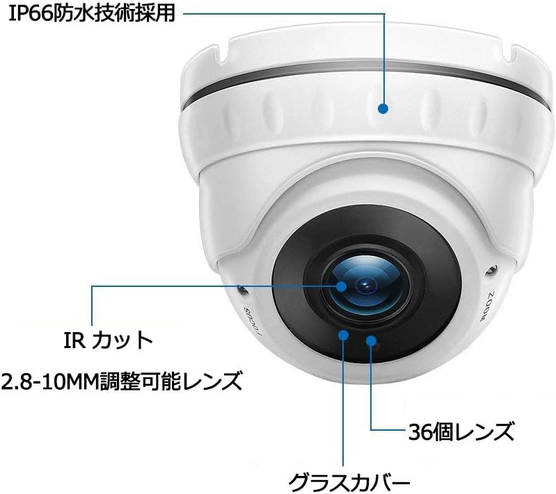Detallada view of TMEZON AHD Dome Security Camera features