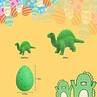 Vista 3 de PRAABDC 60 huevos de dinosaurio para incubar con día de San Valentín, huevos de dinosaurio con juguetes de dinosaurio en el interior, huevos