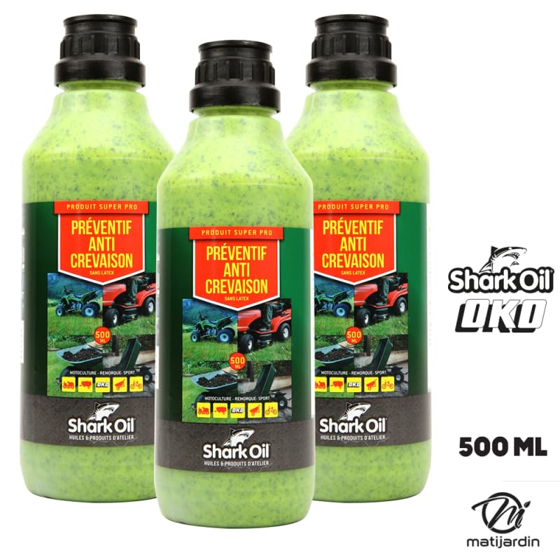 Matijardin - Préventif anti crevaison Shark Oil OKO super pro 500 ml par 3