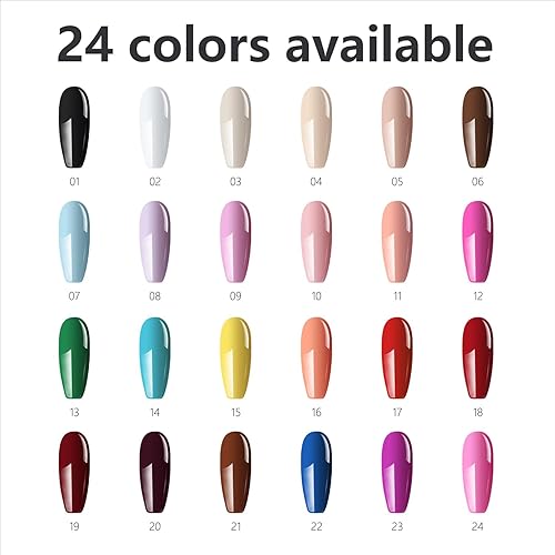 Miniatura 5 de FZANEST Juego de esmaltes de uñas de gel en blanco y negro, 0.5 onzas líquidas, esmalte de gel de un solo paso 3 en 1, capa superior de color base,