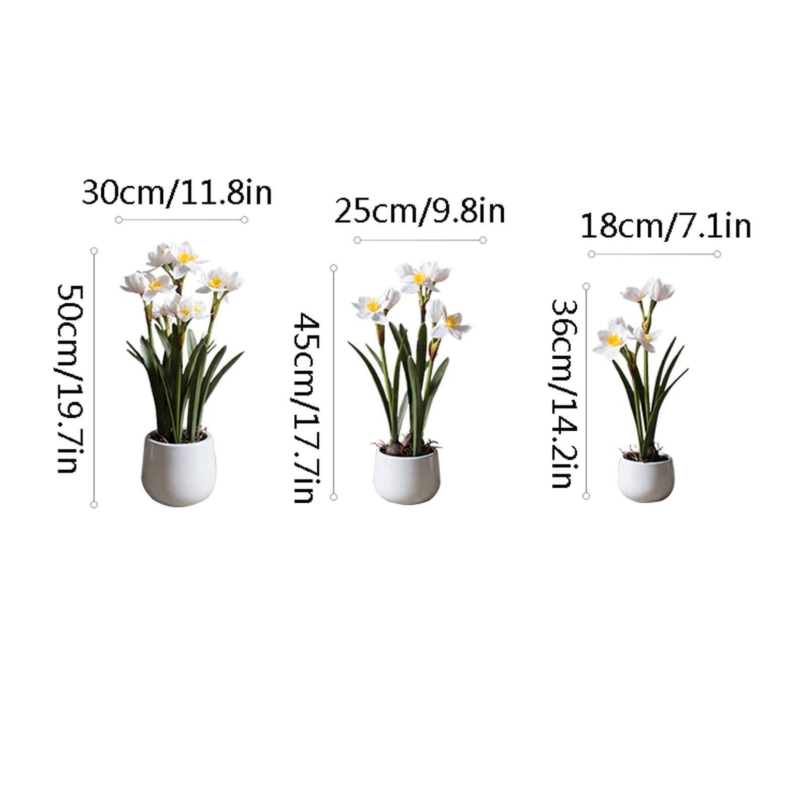 Plantes Artificielles Simulation de la jonquille artificielle BONSAI CERAMIC Potoule Art Art Vert Plante Fake Flower Decoration Hotel Office de bureau Décoration de bureau Plante Artificielle en Pot