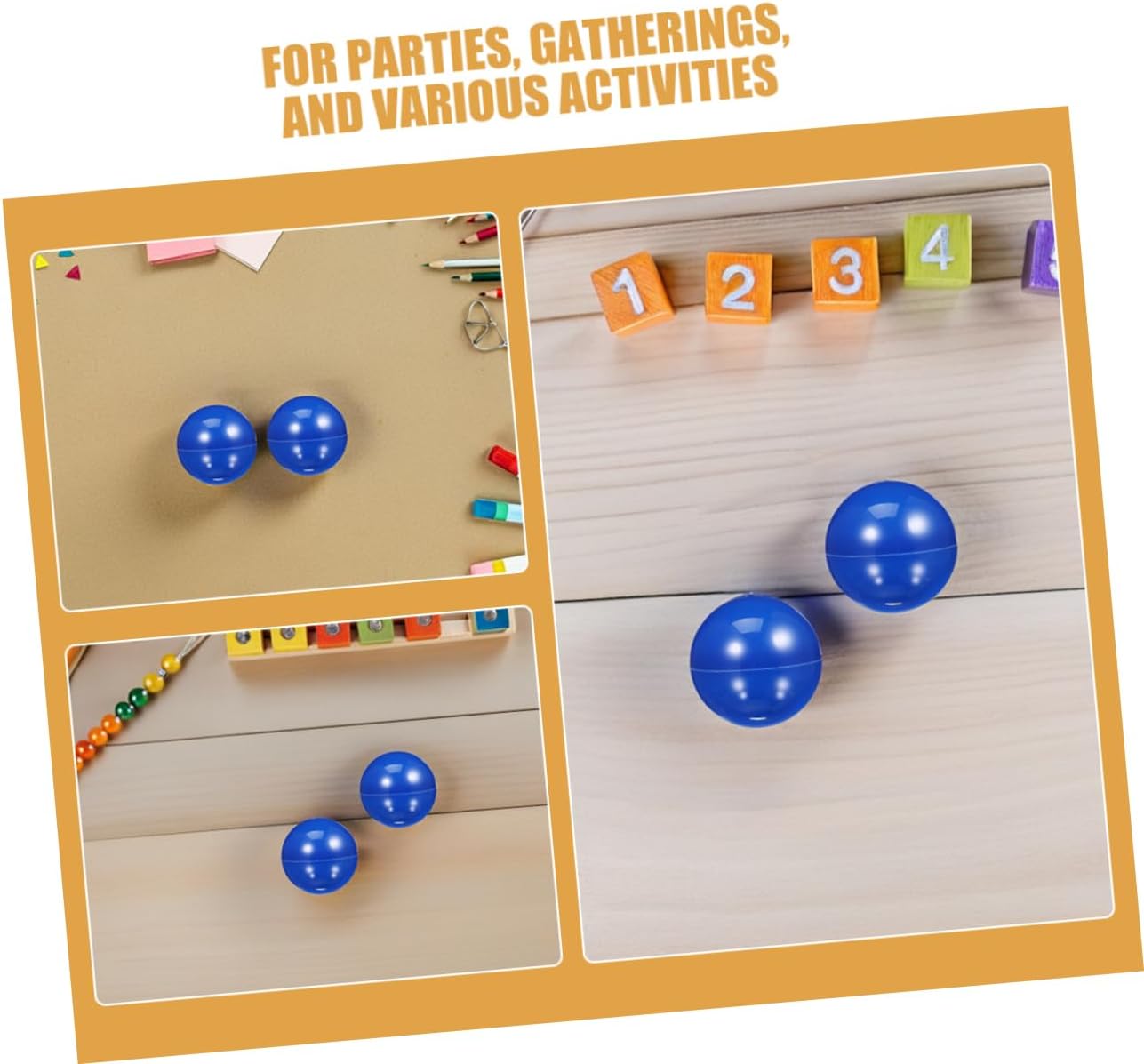 KOMBIUDA Orange Plastic Prize Draw Balls Hollow Gaming Spheres for Group Activities for Parties Gatherings and