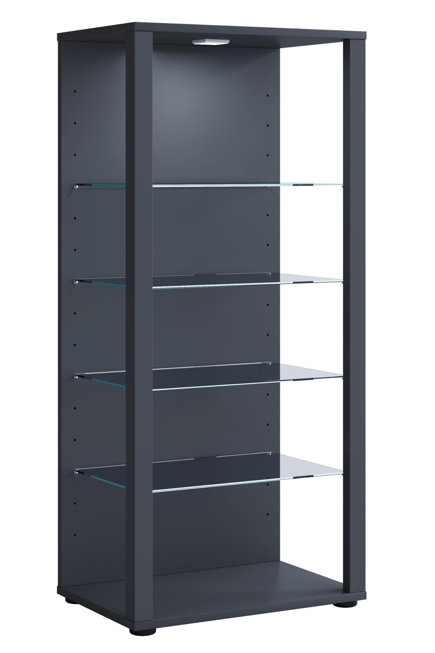 VCM Glasvitrine stehend | Vitrine Glas mit ESG-Sicherheitsglas | Maße ca. H. 115 x B. 52 x T. 35 cm | Standvitrine Glas | Modern und platzsparend | Glas Vitrinenschrank – Glasol LLL