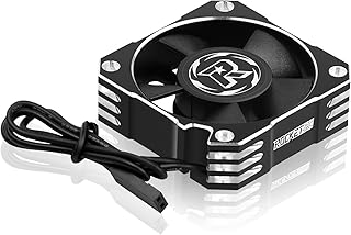 ARRAROWN RC Cooling Fan 1/10 35mm 21000RPM 8.4V Aluminum ESC Motor Cooling Fan Heatsink for RC Car 1/8 1/10 Scale 3650,3660,3670 Brushless Motor (Black+Silver)