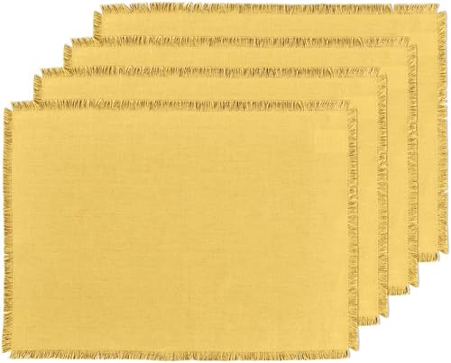 Miniatura 7 de Solino Home Servilletas de tela de lino con flecos, juego de 4 servilletas de cena de 20 x 20 pulgadas, 100% lino puro, servilletas de tela vintage