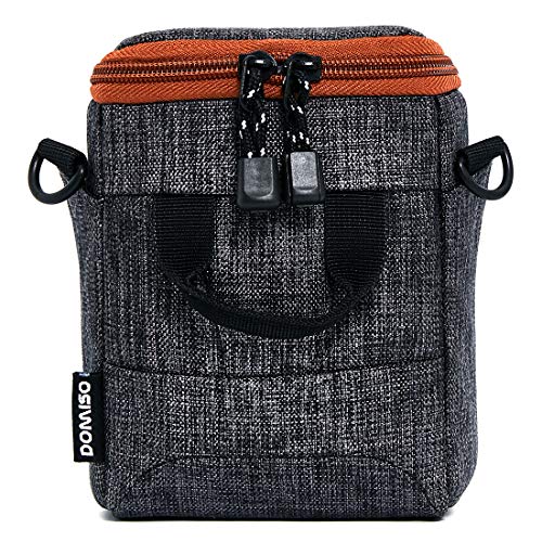 Domiso Soft Padded Camera Case Water-Resistant With Adjustable Shoulder Strap And Side Pockets Large Camera Bag Carrying Storage Bag, Grey #TOP2