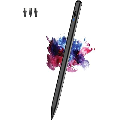 Stylus Pen for Android/Samsung A9/A9+, CMARS Rechargeable Fine Point Stylus for Switch 2/Samsung/Galaxy/iPhone/Huawei/Vivo/Oppo/XiaoMi/Honor, Tablet Pens for Touch Screen with Magnetic - Black