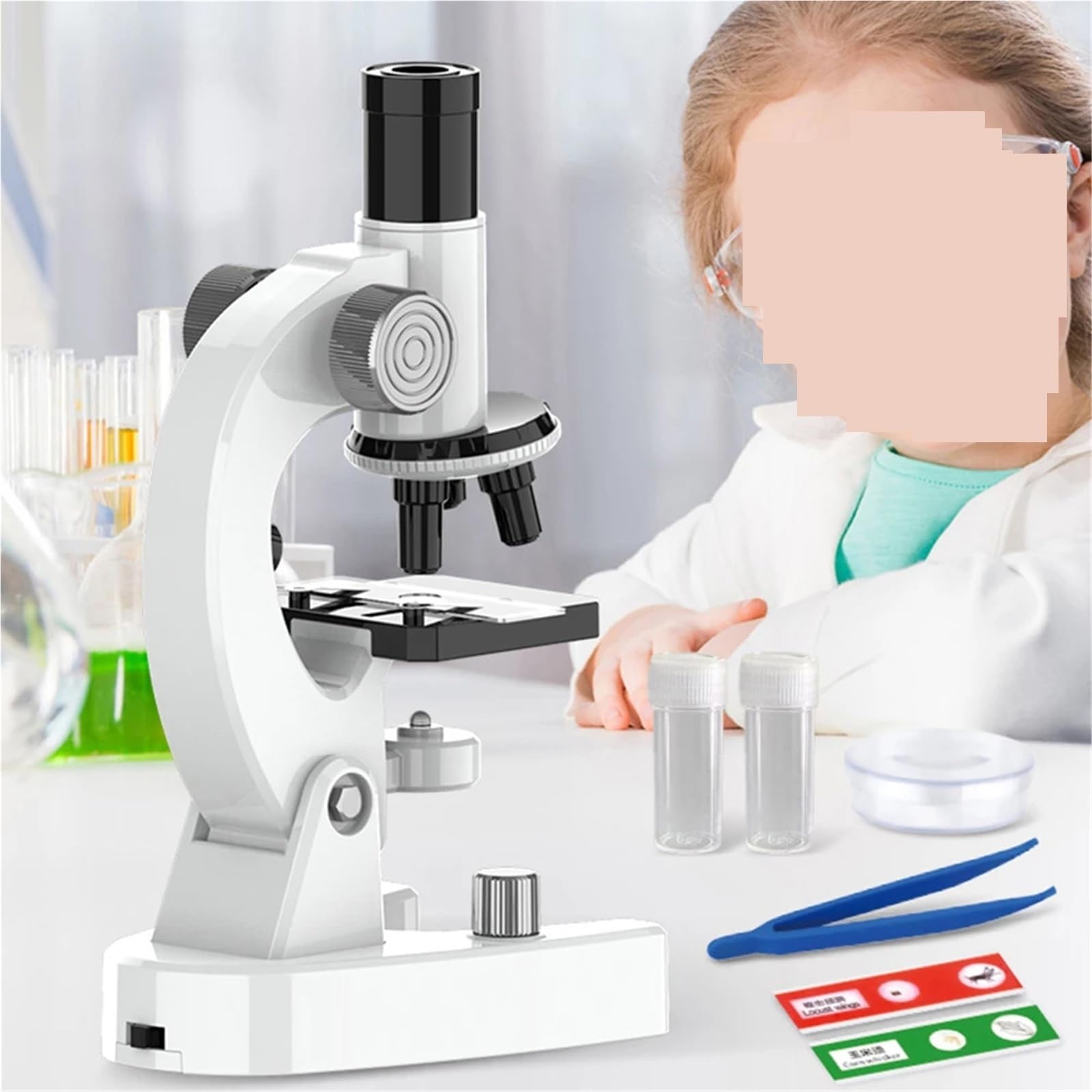 Microscopio, Microscopi, Microscopio Monoculare A LED 200X-4800X Con Set Di Vetrini Per Studenti Adulti Per Laboratorio Scolastico Homeschool per piante