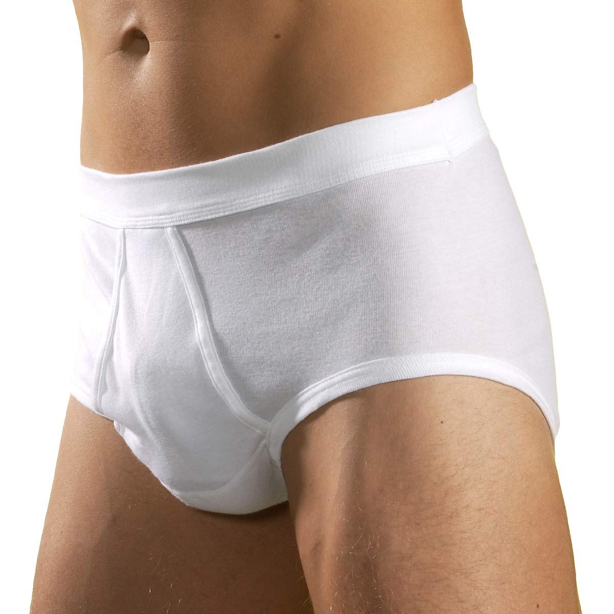 HERMKO 3240 Lot de 3 Slip Homme avec Ouverture Fine côte en 100% Coton Biologique Lavable à 60°C - Beaucoup Couleurs