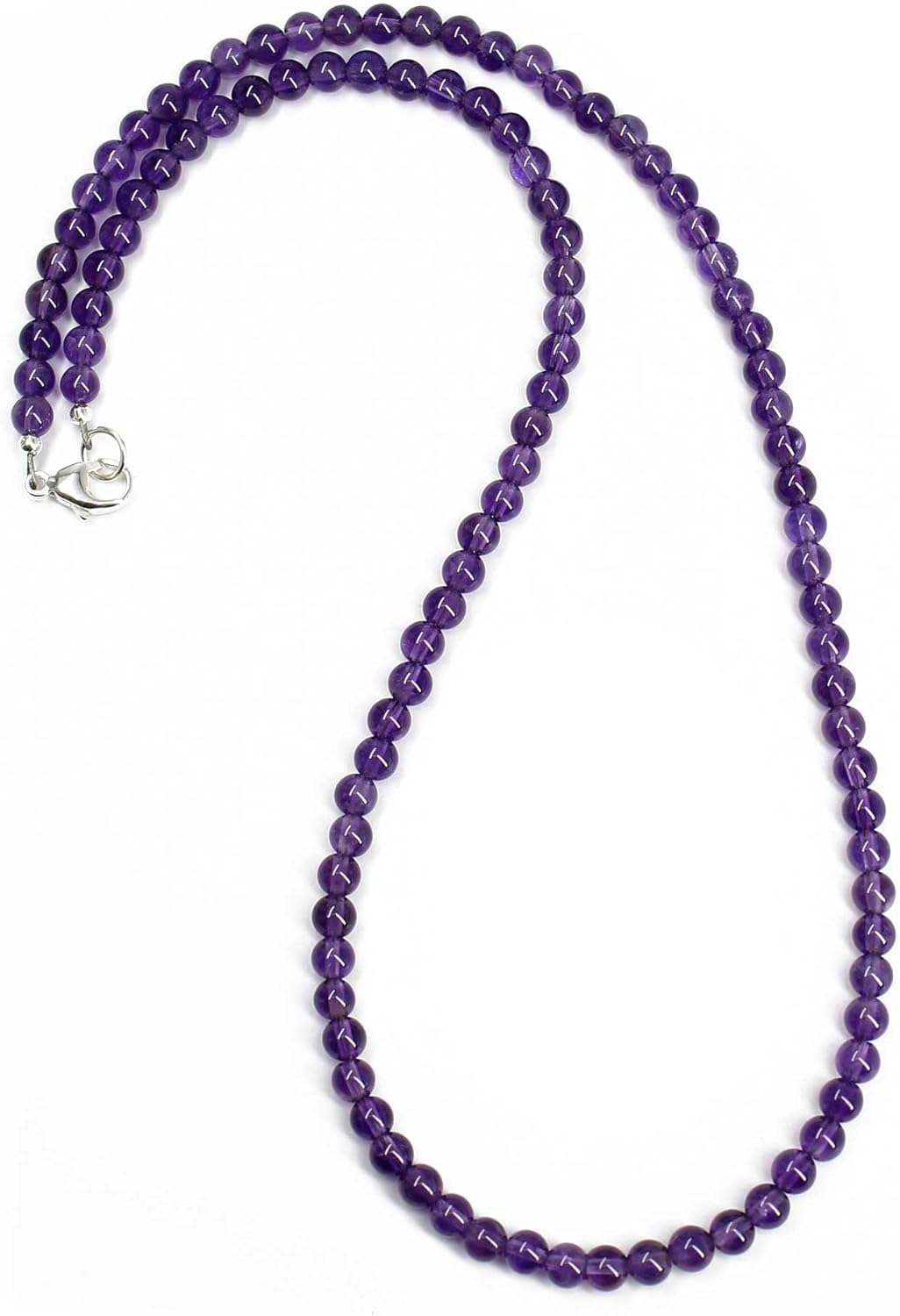 Handmade Amethyst Bead Necklace Strand, Small 4mm Purple Gemstone Necklace
