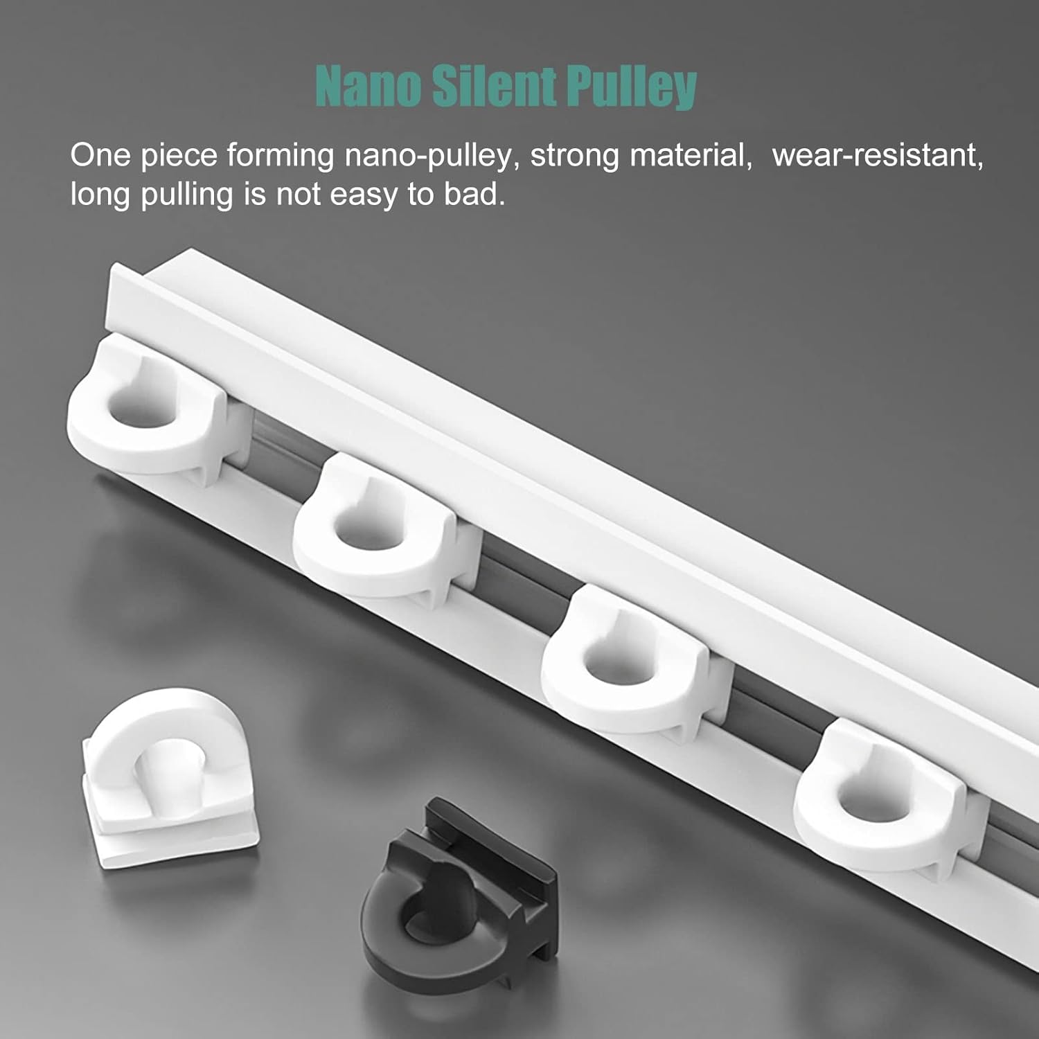 Heavy Duty White Aluminum Curtain Rail Track Rod for Room Dividers Concealed Mount Wind blocking Design Ideal for Porch or Balcony 2m/6.5ft,Onecolor 1m