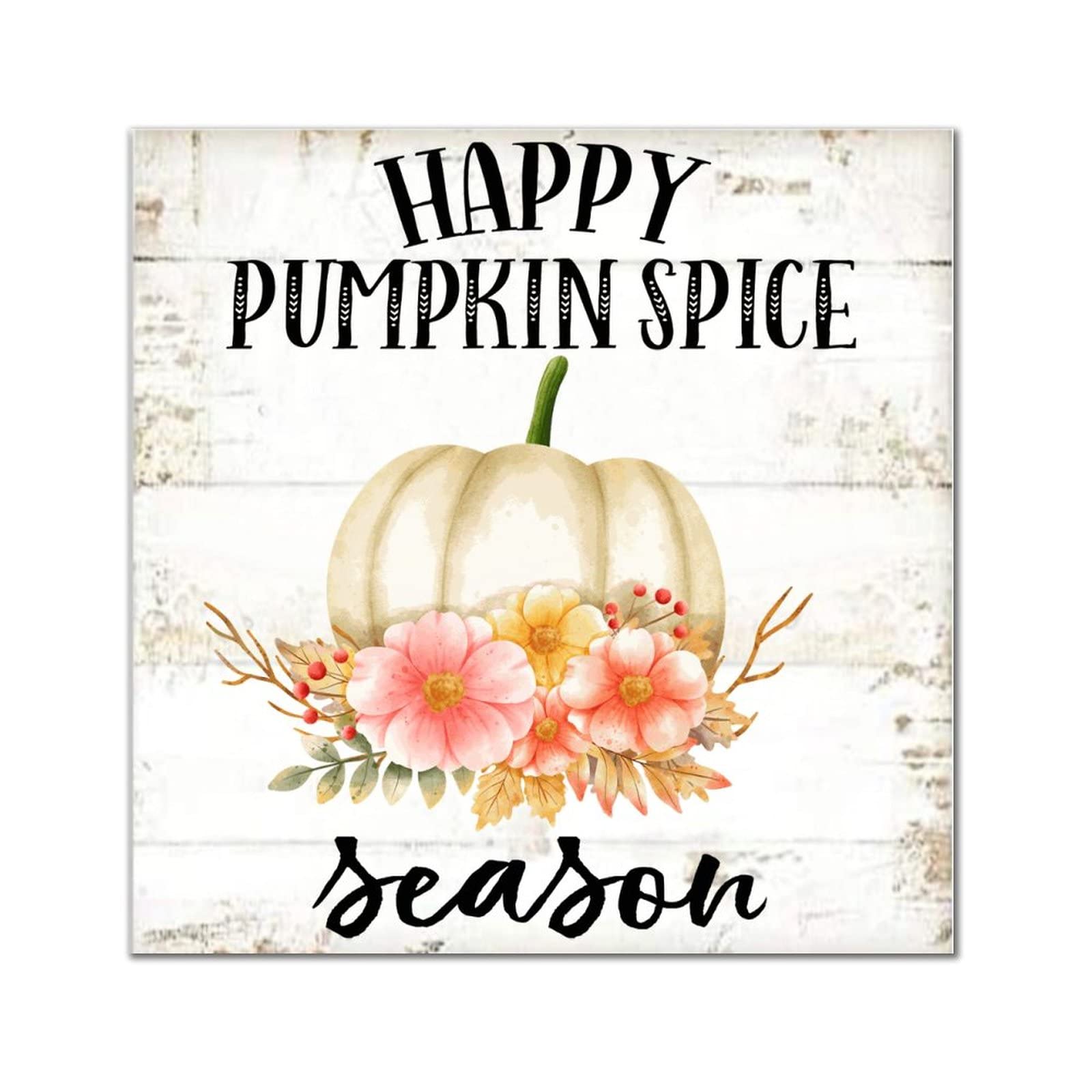 Panneau mural en bois Happy Pumpkin Spice pour porche et deco automnale