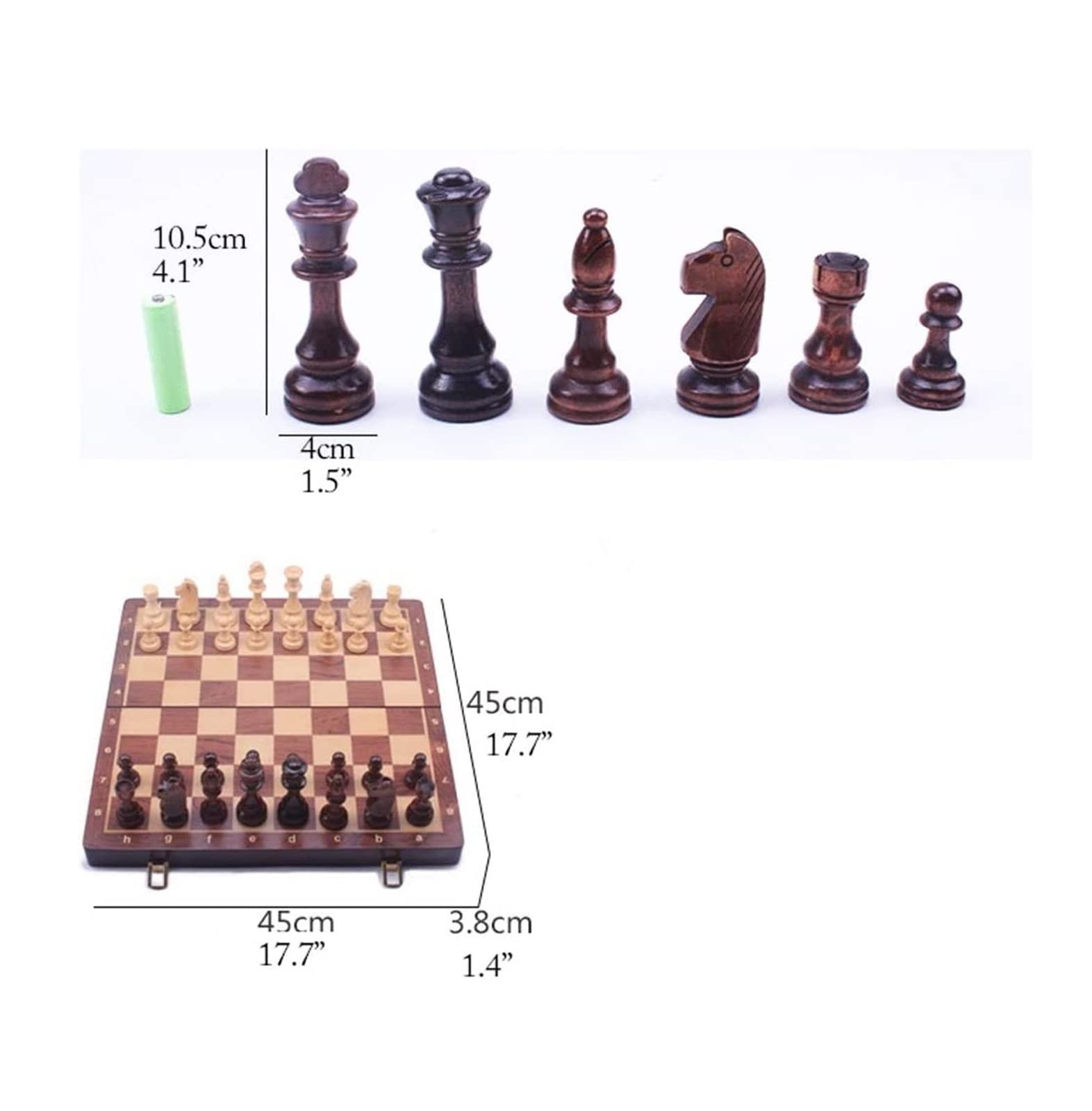 Reisespiele, Schach-Holz-Schach-Set 17'' x, Schach-Sets for Erwachsene, magnetisches Schach-Set