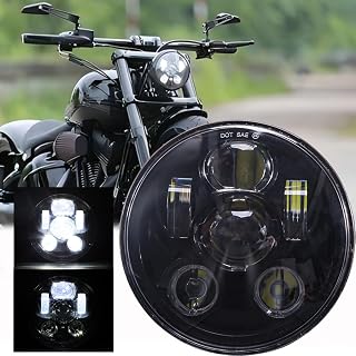DREAMIZER 5,75 Zoll Motorrad Scheinwerfer E-geprüft mit weißem Tagfahrlicht Angel Eye Bernstein Blinker Kompatibel mit Harley Indian Scout 60 Road King Street Glide Softail Electra Glide J-eep JK TJ