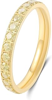 Birthstone Rings for Women 14K Gold Filled Stacking Rings for Oura Ring Gen 4/Oura Ring Gen 3, Cubic Zirconia Wedding Eternity Bands