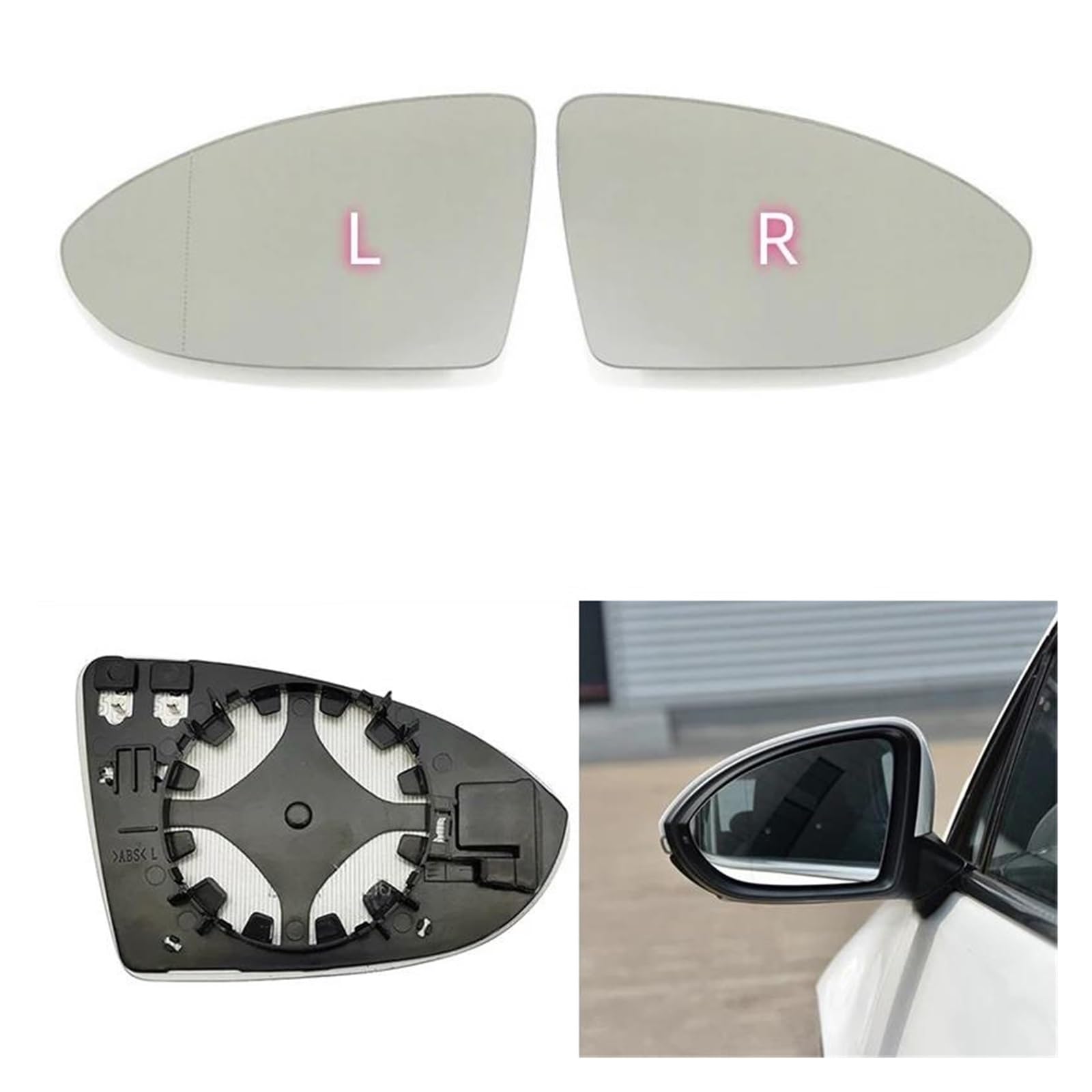 Retroviseur Extérieur Pour VW Pour Golf 7 Pour Touran L Pour Jetta Voiture Grand Angle Miroir Chauffant Lentille En Verre Vue Arrière 5G0857521(A pair)
