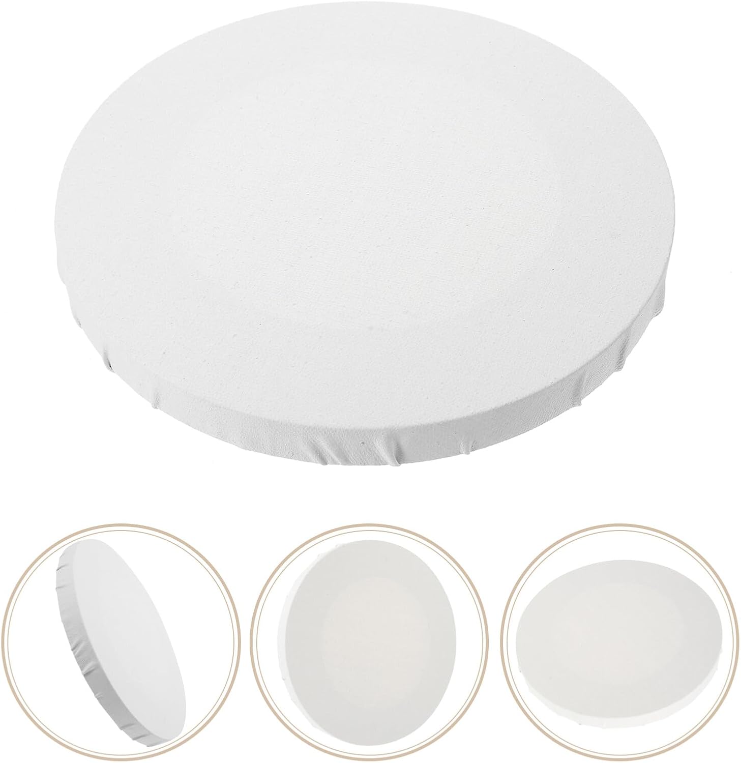 Alipis Wooden Oil Painting Board Canvas Panel for Art Students, 20cm Round Practical Painting Tool Suitable for Sketching and DIY Craft Projects