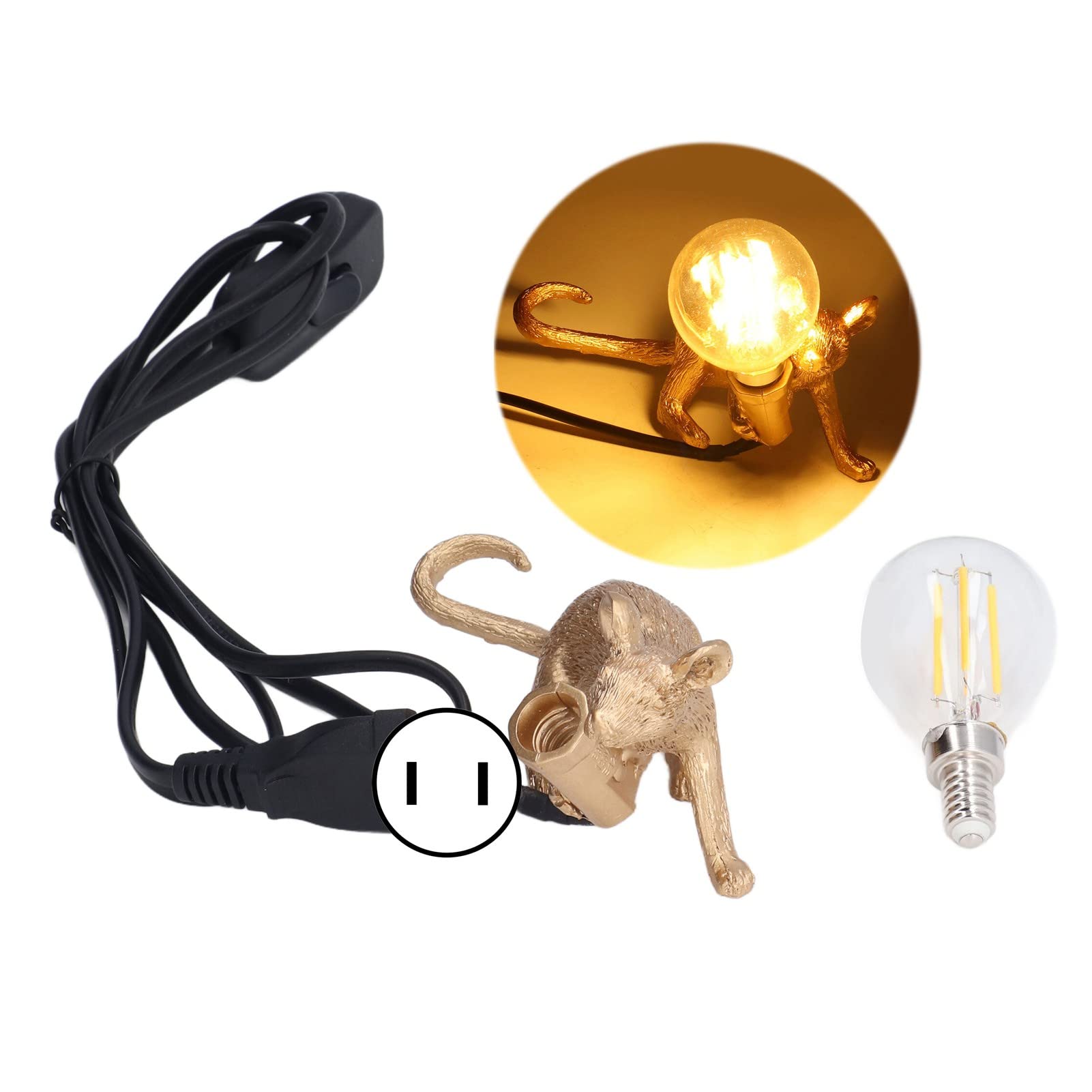FTVOGUE Modern Lamp Table Lights LED Animal Rat Desk Lights Bedside Decoration Animal Shape Light for Bedroom Study Room Cafe