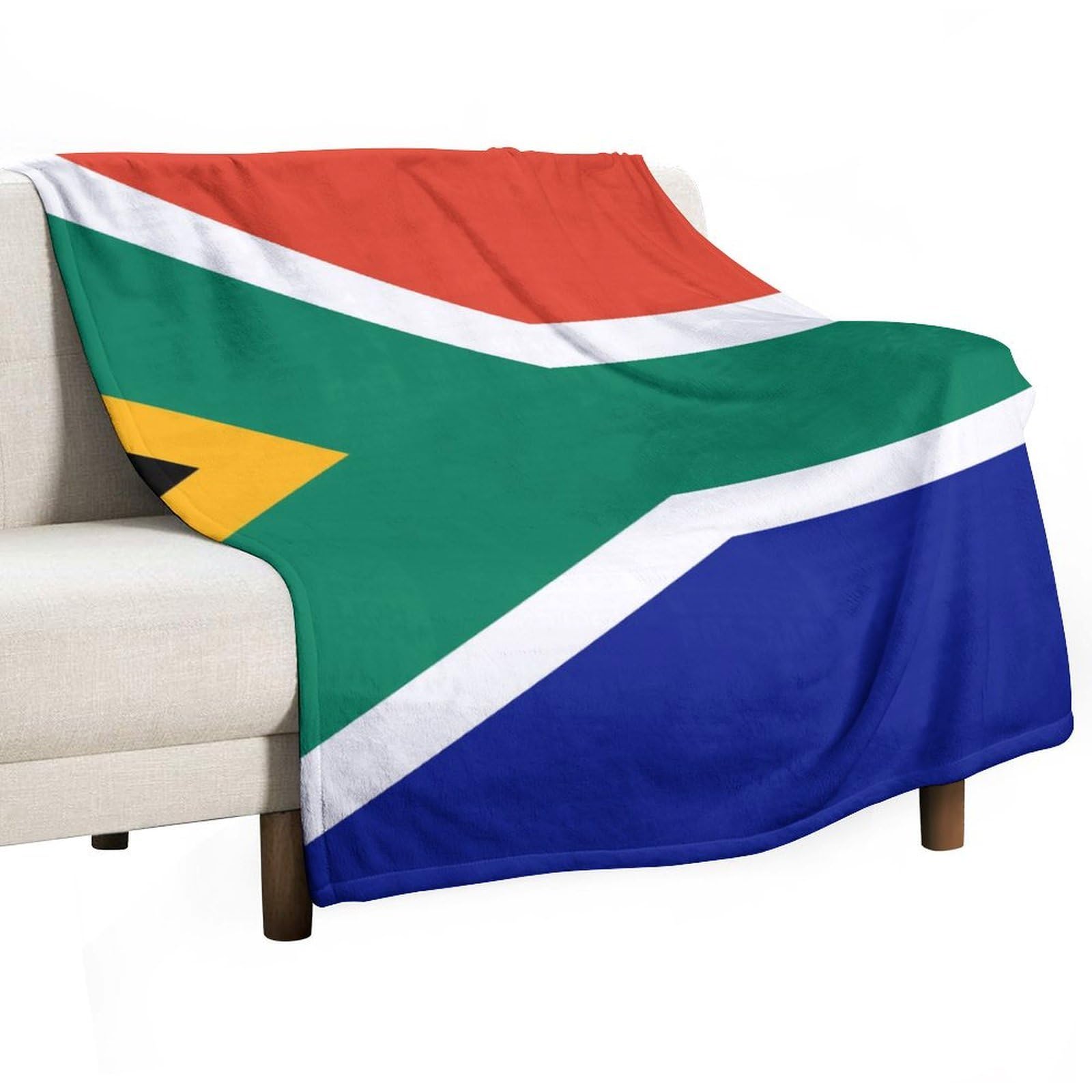 Hxwokrum Flannel Blanket, South Africa Flag Throw Blanket for Couch Sofa Bed Office, Soft And Comfortable Without Pilling