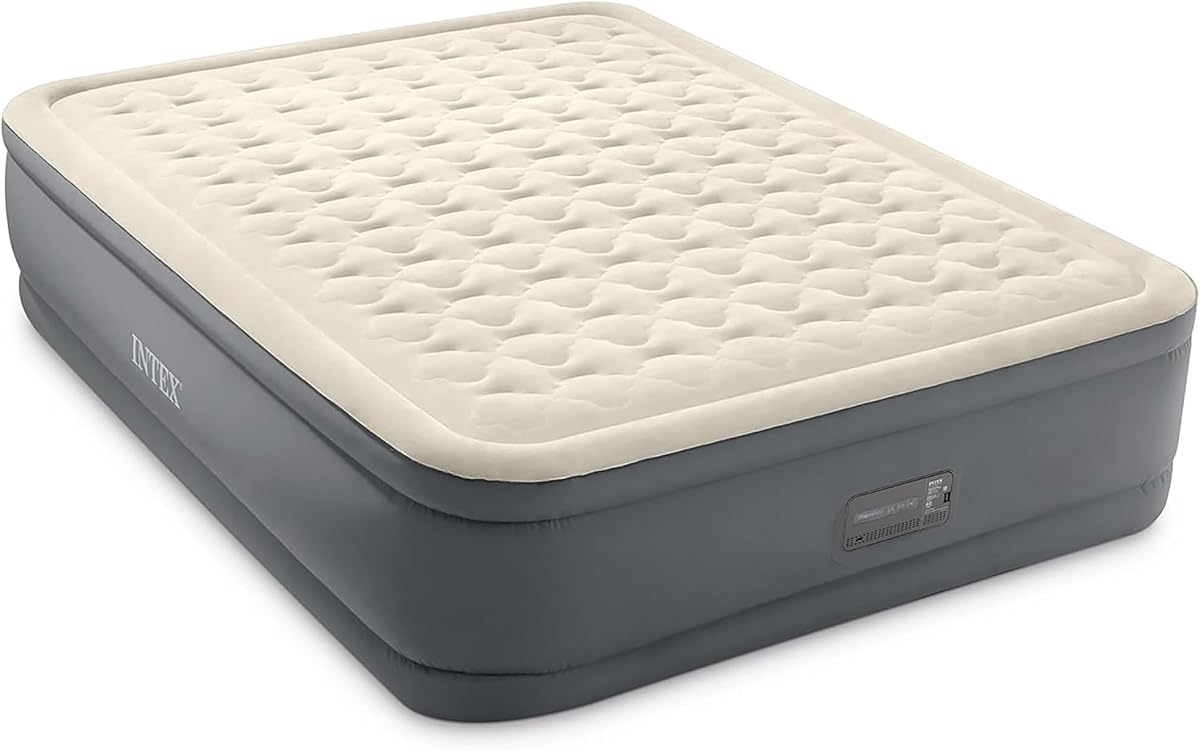 PremAire II Luxury Air Mattress: Built-in Electric Pump – Firmness Control Button – Queen Size – 18in Elevated Bed Height – 600lb Weight Capacity