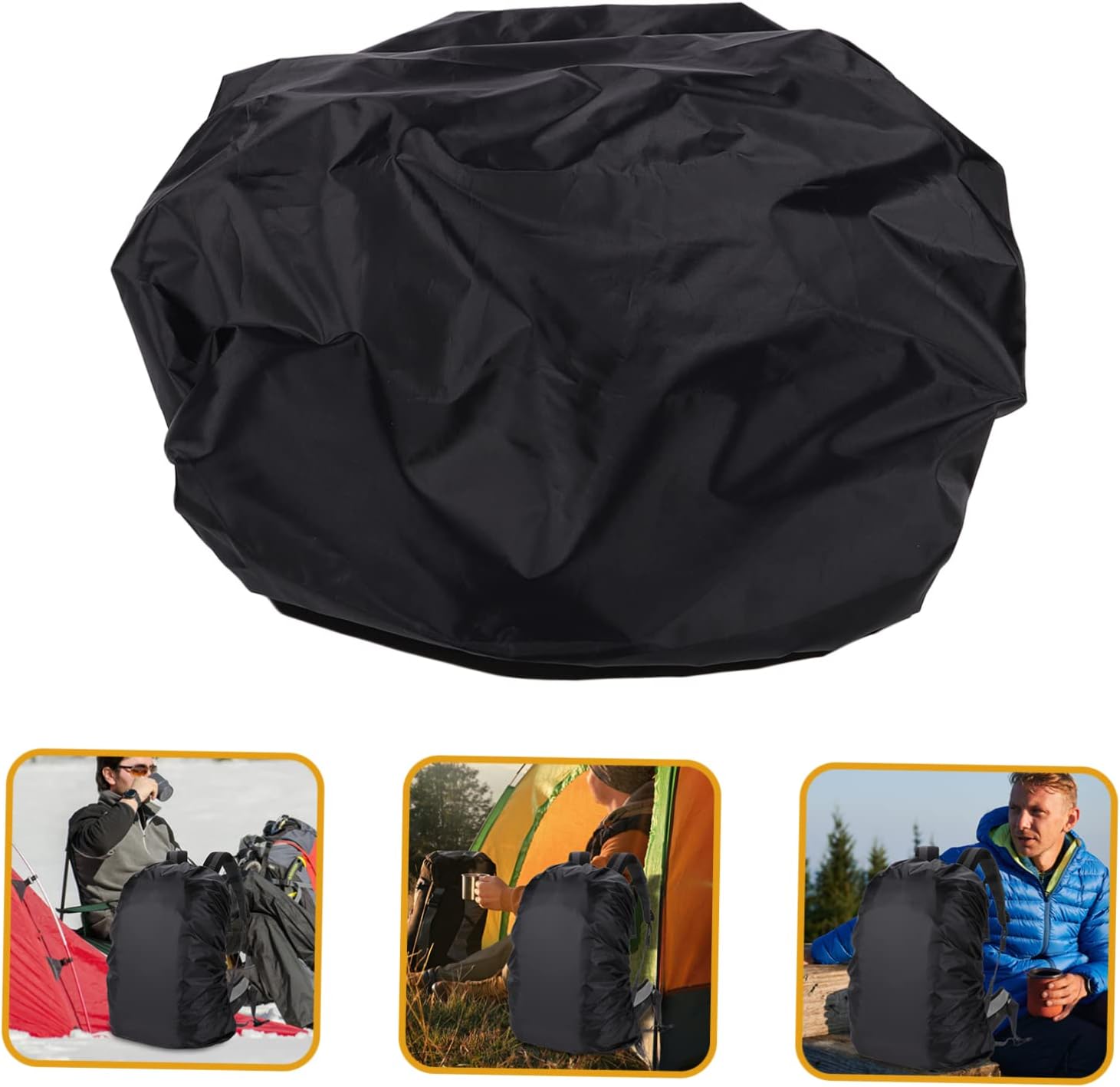 1set Outdoor Backpack Rain Cover Adjustable Foldable Rucksack Protector for Hiking Camping and Travel Black Fits up to Backpacks
