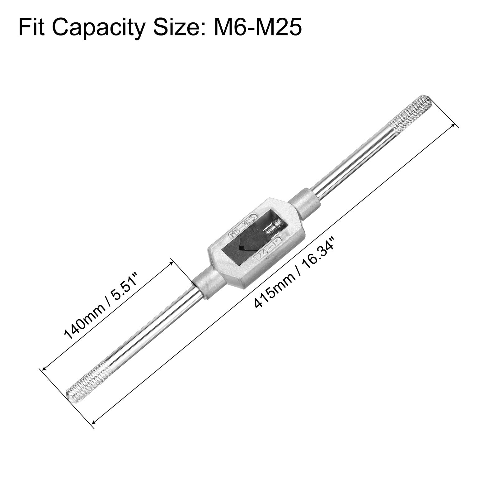 QUARKZMAN Maniglia Regolabile Per Maschiatori, Per Filettature Metriche M6-M25 W1/4-1, Portamaschi Per Filettatura Utensile Manuale Per Meccanici Riparazioni, Maniglia In Acciaio
